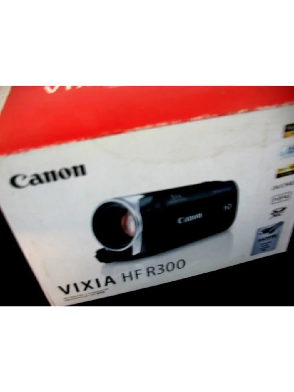 Canon Vixia HF R300 HD SD Card Camcorder with Battery pack, usb cable,  cords